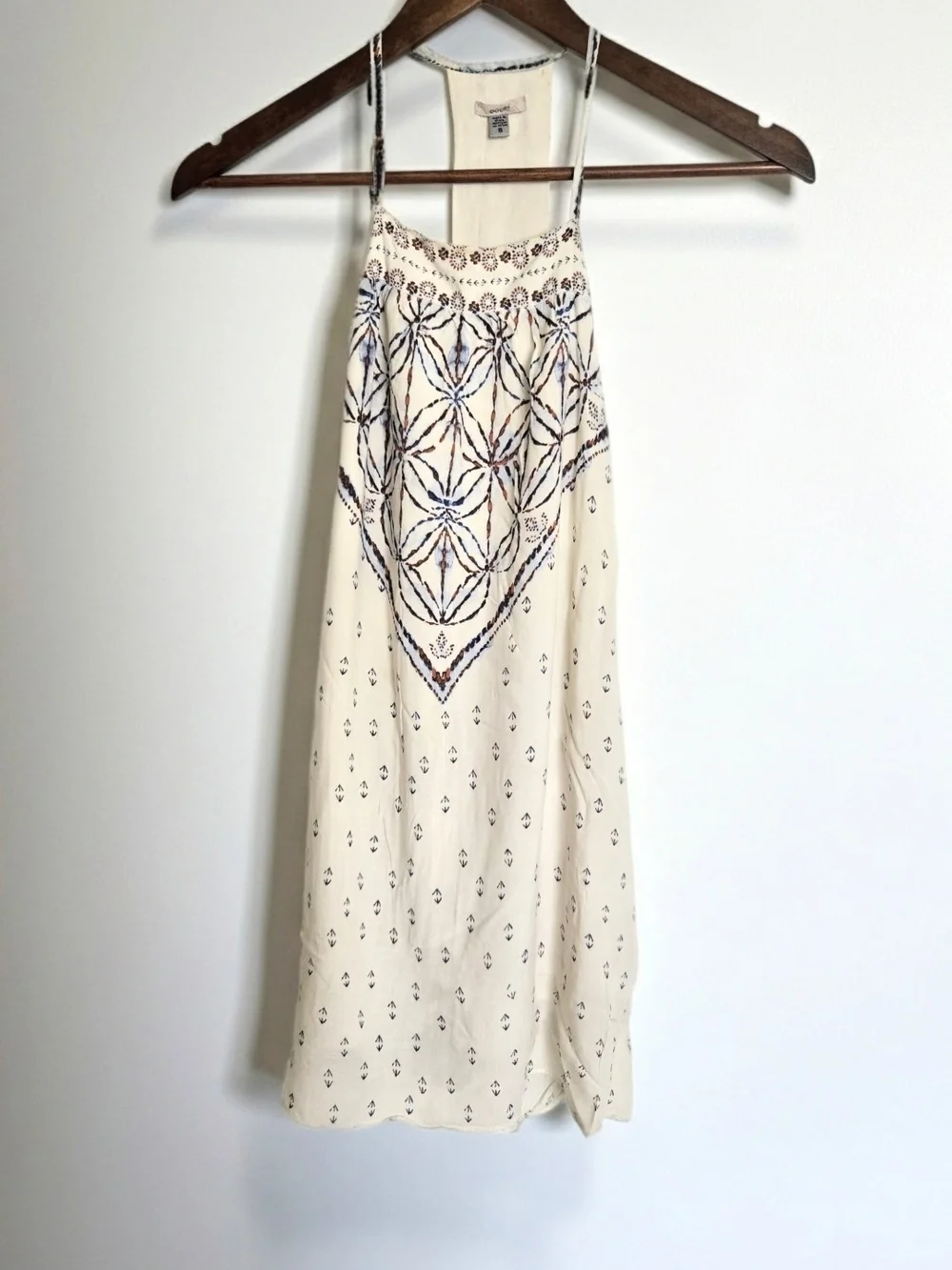 Urban Outfitters Ecote Boho Embroidered Open Back Halter Mini Dress Size S